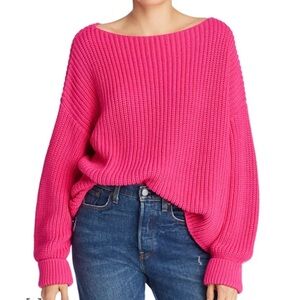 French Connection Millie Mozart Boatneck Pink Sweater